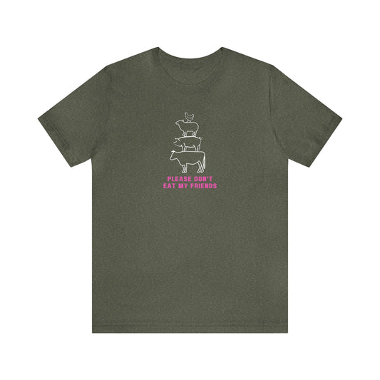 Please Don't Eat My Friends Unisex Jersey Short Sleeve Tee | Vegetarian & Vegan T-Shirt