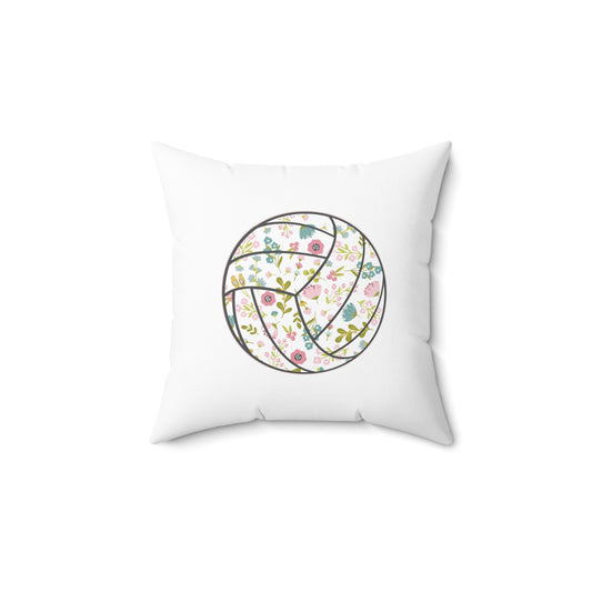 Floral Volleyball Decorative Pillow | Square Pillow for Volleyball Player